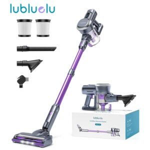 Lubluelu-Cordless Self-Standing Vacuum Cleaner, 25KPa leistungsstarke Saugkraft, 220W Stick Hoover f??r Tierhaare, Hartb?den und Teppiche, 600ml M??lleimer